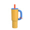 Coffee Thermal Mug 40oz Tumbler With Handle-Yellow/blue