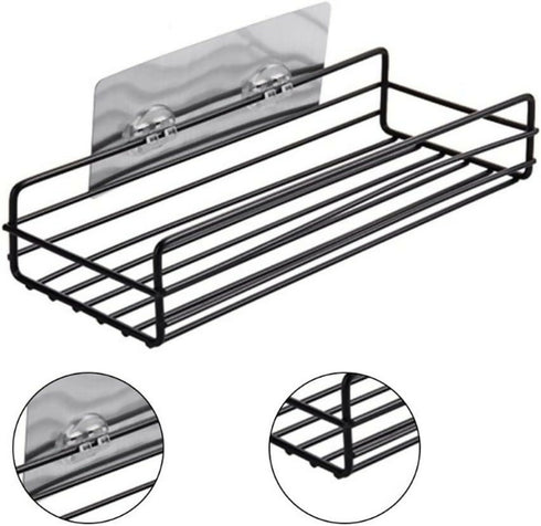 Bathroom Shelf Corner Shower Caddy Adhesive No Drilling Iron Kitchen Shelf Seasoning Bottles Holde Storage Rack
