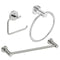 3 Piece Chrome Towel Bar Ring & Roll Holder Bathroom Accessory Set