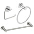 3 Piece Chrome Towel Bar Ring & Roll Holder Bathroom Accessory Set
