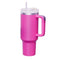 1.2L Tumbler with Handle Straw Lid, Stainless Steel Travel Mug - Hot Pink