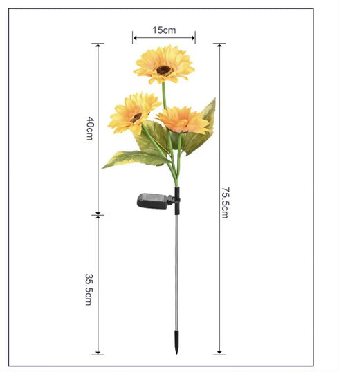 2 Pieces Solar Sunflower Lawn Light Garden Light
