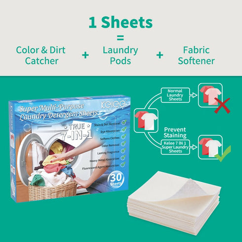 7 in 1 Multi-Purpose Laundry Detergent Sheets
