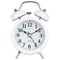 Battery Powered Metal Analogue Retro Alarm Clock-white