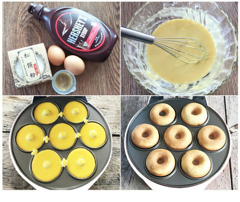 Electric Non-Stick Donut Maker for 7 Small Treats