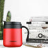 500ml Stainless Steel Thermos Coffee Mug with Handle-Red