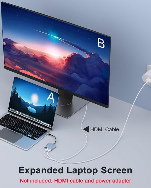 USB C to HDMI Adapter HDMI to Type C Hub Adapter for Monitor to Laptop