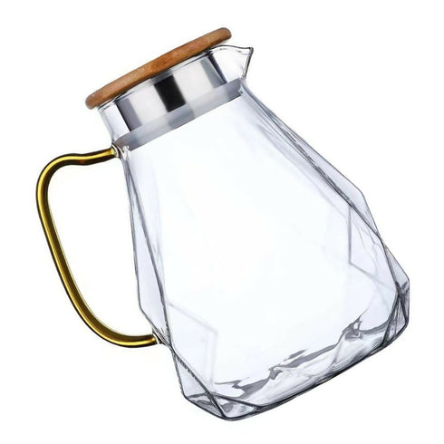 Elegant Diamond Design Water Pitcher with Handle