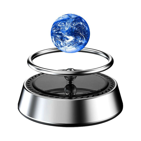 Air Freshener Solar Automatic Powered Rotation Galaxy Interstellar Ball -blue