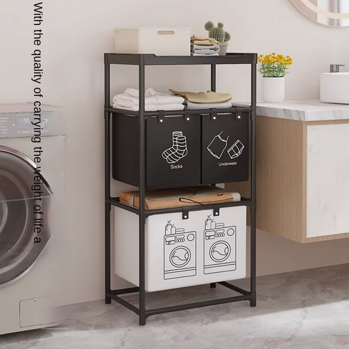 New Household Laundry Basket Cross-Border Dirty Clothes Storage Rack Balcony Hampers for Convenient Home