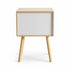 Counter Square Side Table With Drawer-Bedside Night Stand-FU7005-Brown