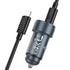 Dual Port High Power aluminum alloy mini car Charger Set 30W - Z57A