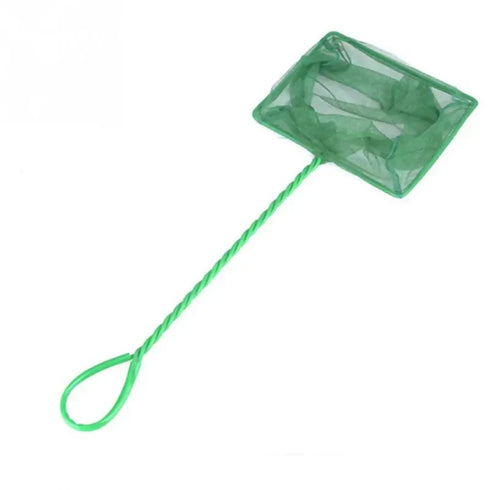 Green Portable Long Handle Square Aquarium Fishing Net