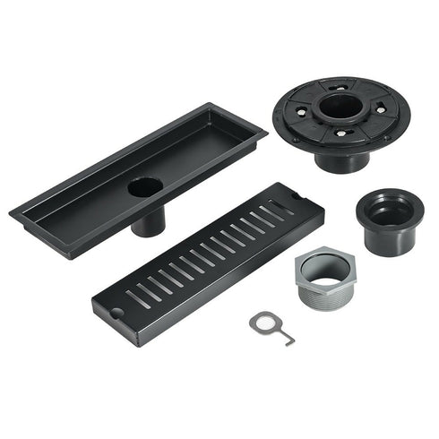 Black Linear Rectangular Floor Drain : 400x100mm