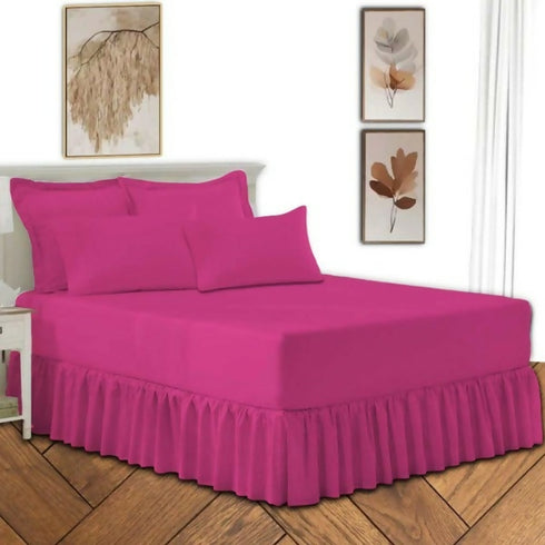 Frilled Valance Fitted Sheet-Easybed sheet Set polyster - 5 Piece