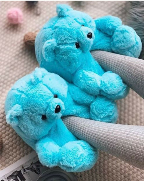 Winter Warm Indoor Fur Teddy Bear Soft Plush Shoes