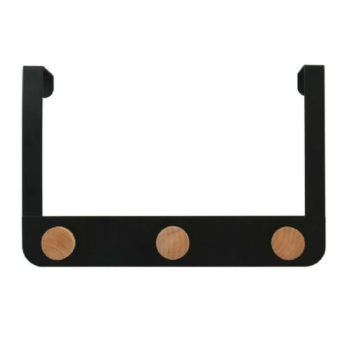 Black & Bamboo 3-hook coat rack
