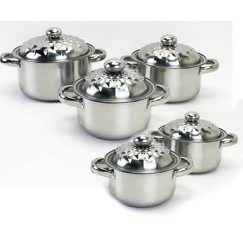 5pc stainless steel soup pot set
