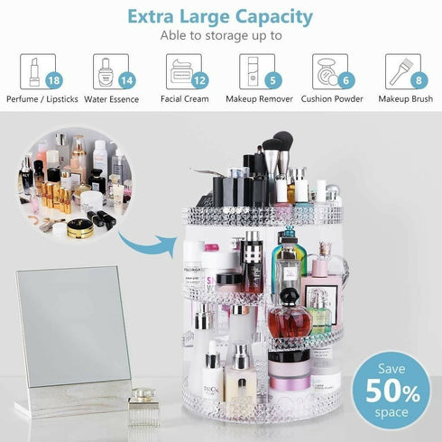 360-Degree Rotating 7 layer Multi-Function Makeup Organiser