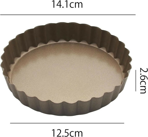 Round Baking Pans Cheesecake Pan Cake Pans Quiche Pans Non-Stick Flange Pan Removable Mini Cake Pan Set Fluted Round Cake Pan