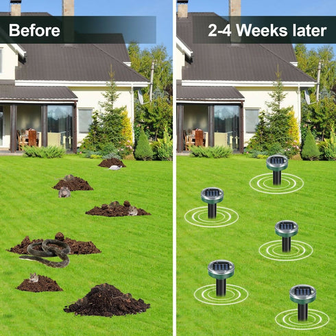 2 Piece Mole Solar Powered Repellent for Lawns