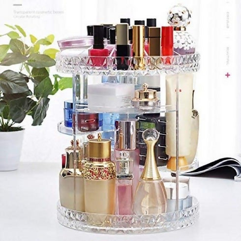 360 Degree Rotating Cosmetic Storage Box Makeup Organizer
