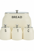 Bread Bin And 3 Piece Canisters - White