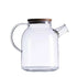 Glass Kettle Clear Water Bottle With Wooden Lid