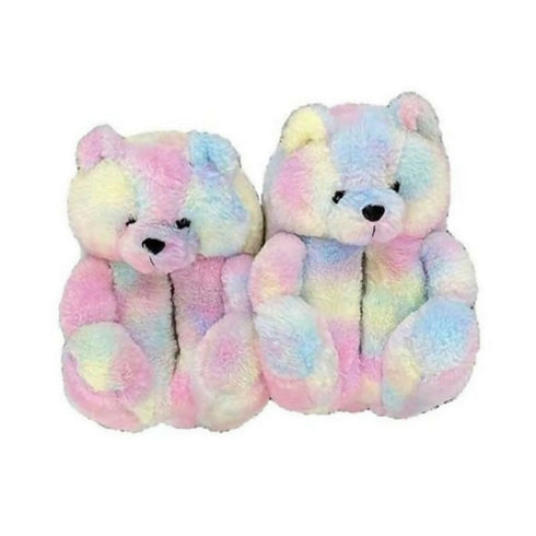 Winter Plush Teddy Bear Slippers