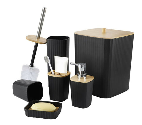 6 Piece Bathroom Set - Black