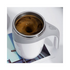 Stainless Steel Lazy Coffee Cup Automatic Magnetic Self Stirring Mug - White