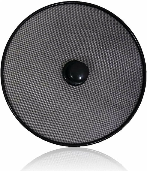 33cm Stainless Steel Round Oil & Grease Splatter Mesh Screen Lid - Black