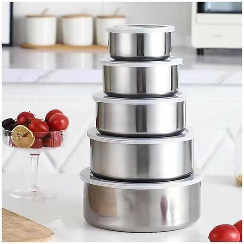 Stainless Steel Fresh-Keeping Box Five-5 Piece Set