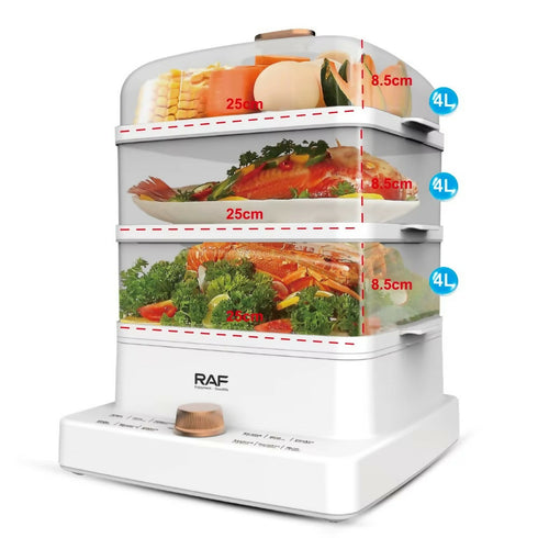 12L household kitchen 3-layer large capacity food electric steamer