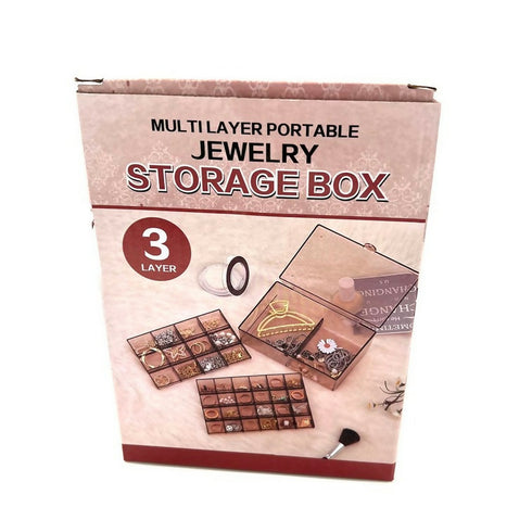 Multi-Layer Portable Jewelry Storage Box - 3 Layer