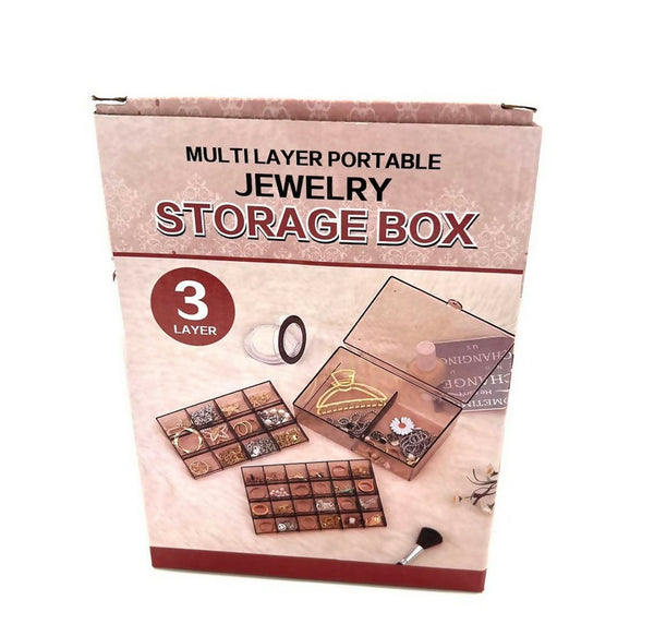 Multi-Layer Portable Jewelry Storage Box - 3 Layer