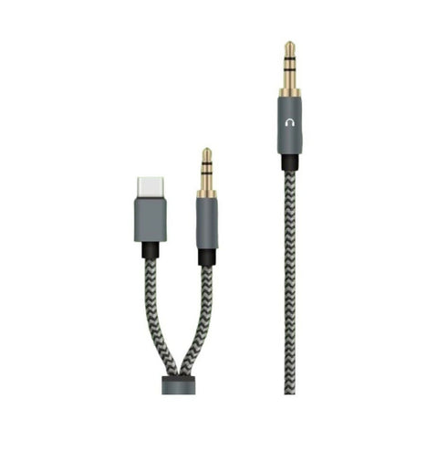AS-51190 Male 3.5mm To Male 3.5mm + Type C Cable 1.2m