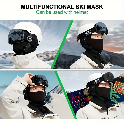 Set of 3 Breathable Balaclava for ski Masks,Cycling Mask - Black
