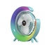 Desktop Rechargeable Rotatable Fan with Colorful Light - Blue