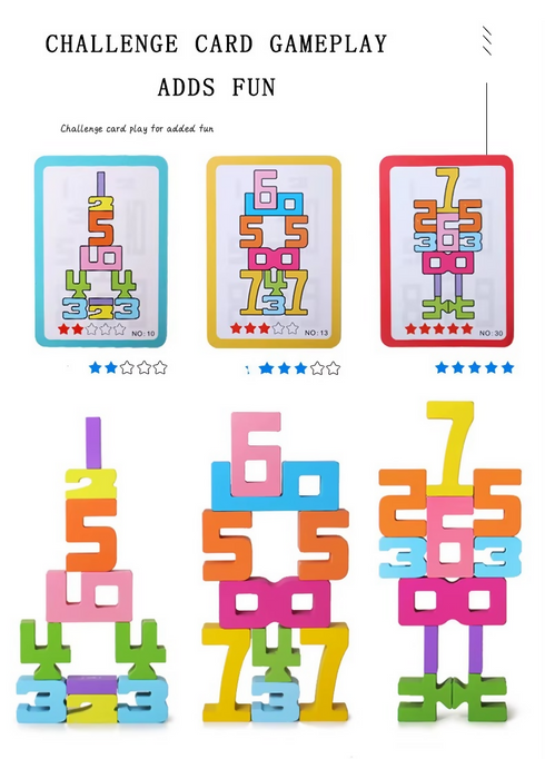 Montessori Mathematics Blocks Kids Wooden Number Learning Educational Puzzle Blocks