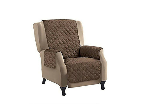 Single Seater Reversible Couch Cover - brown
