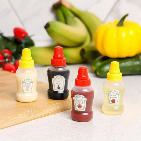 Mini Sauce Bottles for Lunch Box - 4 Pack