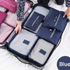 Oxford Cloth Packing Cube Organizer Travel Laundry Pouch - Set of 6 - Blue