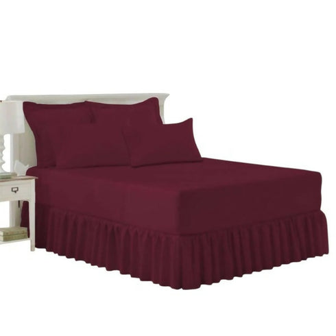 Frilled Valance Fitted Sheet-Easybed sheet Set polyster - 5 Piece