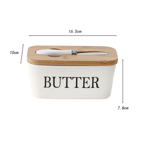 Ceramic butter case with knife