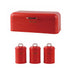 Portable Stainless Steel Bread Bin And Canister Set - Red