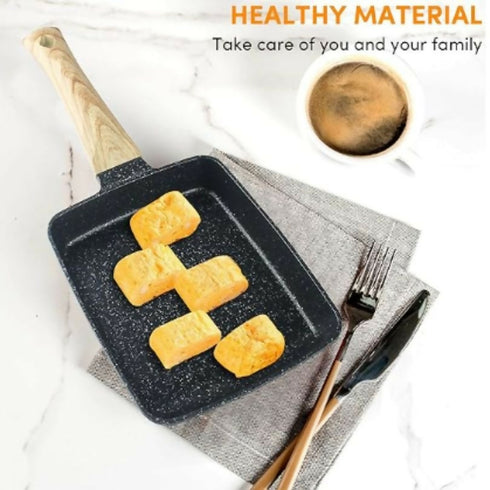 Nonstick Frying Pan with Wood Grain Handle