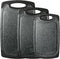 Black 3 Piece Double Sided Granite Look Cutting Board Set