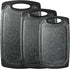 Black 3 Piece Double Sided Granite Look Cutting Board Set