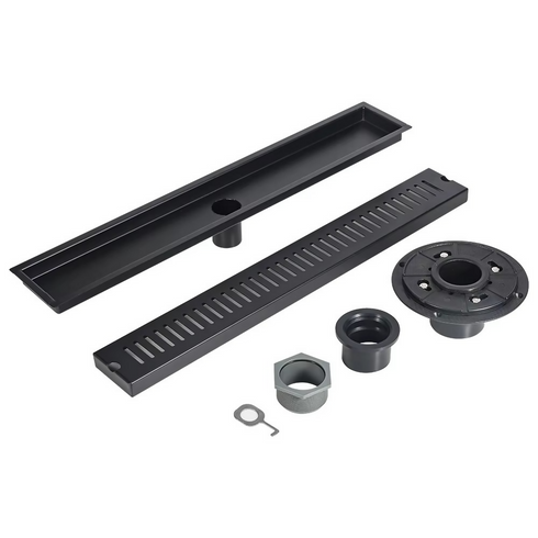 50cm Rectangular Matte Black Shower Channel Drain - AY 406-108- BLACK